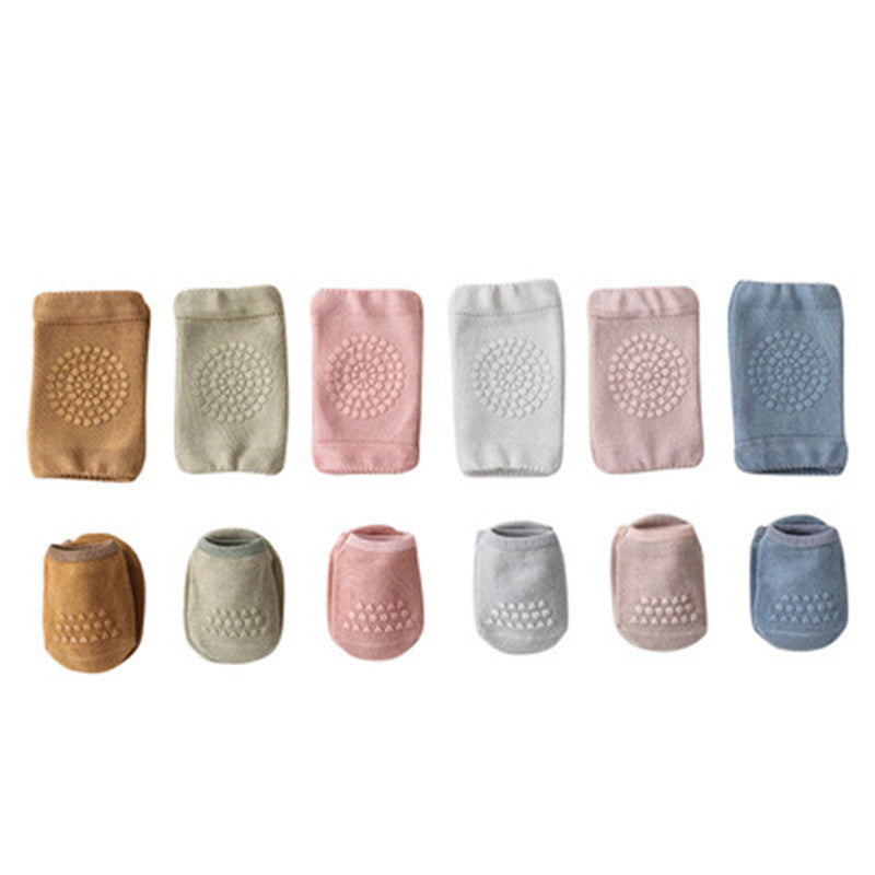 Children's Knee Pad Terry Floor Socks Set Protection
