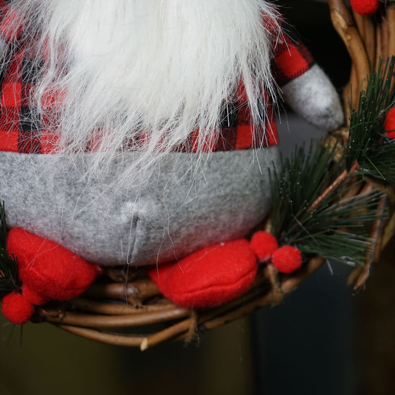 10 Inch Natural Rattan Ring Faceless Doll Pendant